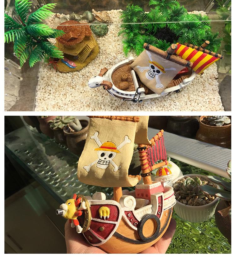 Aquarium Pirate Sunk Ship Boat Resin Ornament For Aquarium Fish Tank Landscaping Decoration
