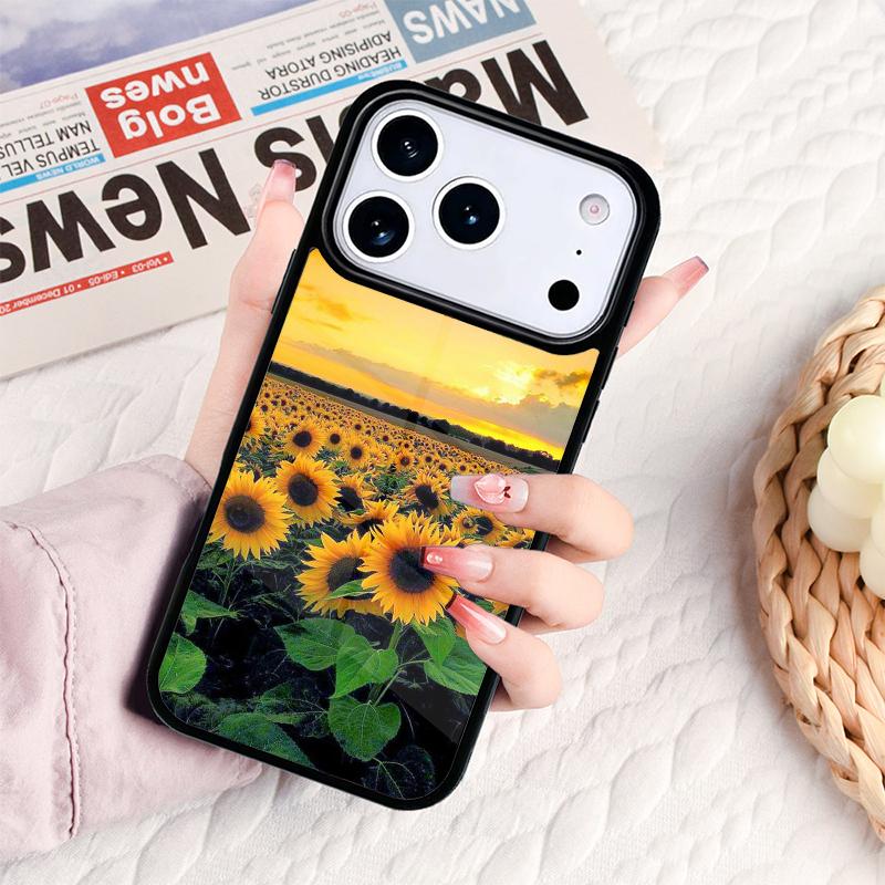 Летний чехол для телефона с подсолнухом для IPhone 17 16e 15 14 13 12 11 Pro Max Air Mini Мягкий защитный чехол