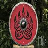 24-дюймовый воин из дерева и стали Viking Round Shield Armor Готов к битве Декоративный красный
