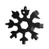 18 In 1 Universal Screw Wrench Snowflake Camp Key Ring Outdoor Wrench Hexagon Wrench Pocket Tool Corkscrew Tools for Reparing
