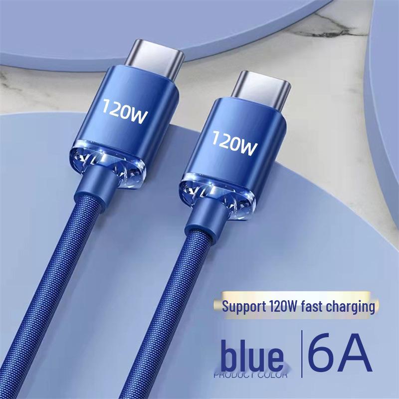 Jingyao 120W Dual Type-C Fast Charging Cable for Apple 15 and Huawei Honor 6A Flash Charging