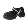 2024 Spring and Autumn Foreign Style New Small Leather Shoes Platform-soled Retro Bow Loafers Versatile British Style Fashion Shoes