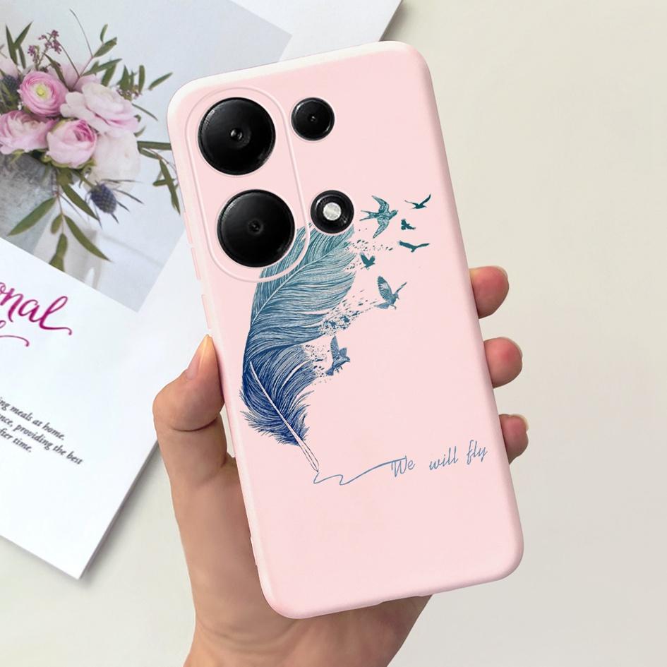 Чехол для Xiaomi Redmi Note 13 Pro 4G 2024 Милое Сердечко Кактус Мягкий Матовый ТПУ Чехол для Xiaomi Poco M6 Pro 4G Note13 Pro Чехол