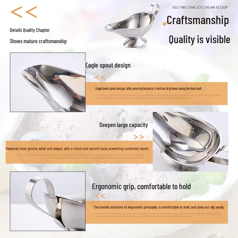 Stainless Steel Non-Magnetic Gravy Boat for Steak and Pepper Sauce