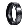 NUNCAD 8mm Width Men‘s Tungsten Carbide Ring Inlaid Black Carbon Fiber Black Tungsten Steel Ring Good Quality