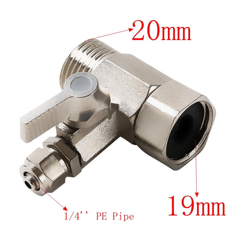 1 шт. 1/2''BSP Male to Female to 1/4'' или 3/8'' PE Tube Трехходовой шаровой клапан Pine Gain RO Filter Fitti