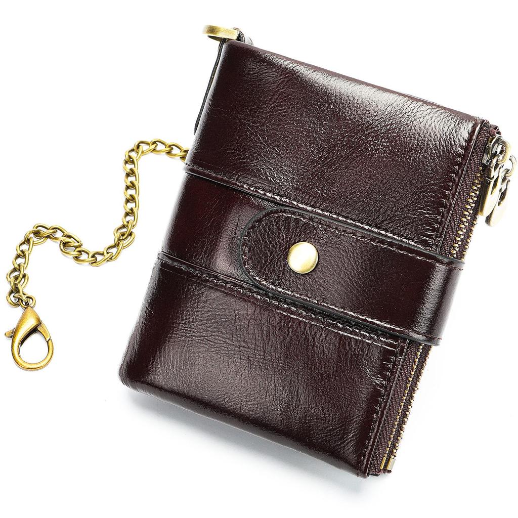 Marlonte Women's High-End Retro Leather Wallet & Clutch - Anti-Magnetic, Multifunctional Long Design In Top Layer Cowhide
