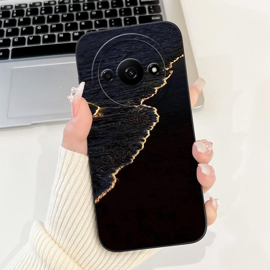 Чехол для Xiaomi Redmi A3 2024 Новый Модный Квадратный Силиконовый Цветочный Чехол для Защиты Объектива Камеры для Xiaomi Poco C61 RedmiA3 Бампер