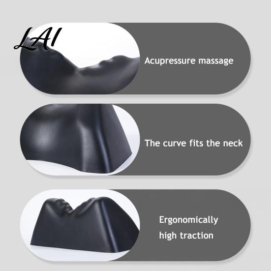 Gravity-assisted Neck Traction Massage Pillow Deep Acupressure Tool Occipital Release Tool & Stretcher Cervical Posture Correction Device with Nodes