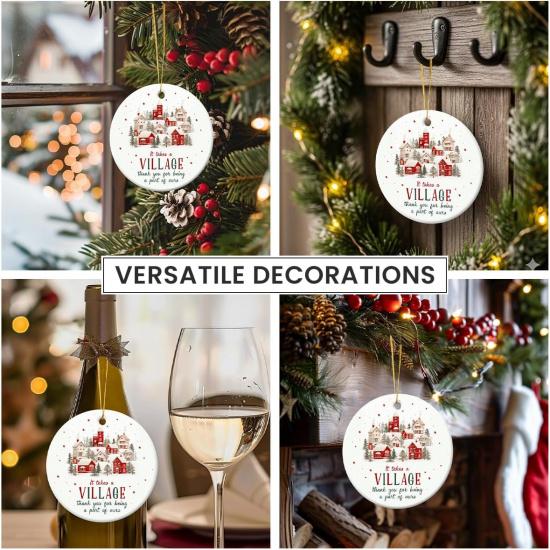 Thank You Ornament 2025 - It Takes A Village Ornament, Unique Xmas Gifts for Coworkers Boss Mentor, Thank You Gifts for Women Men Teachers Coaches