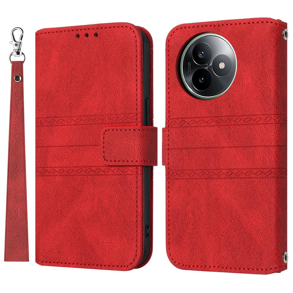 For Xiaomi Redmi K80 Ultra 5G Case Wallet Skin-Touch Leather Imprinted Phone Cover with Wrist Strap