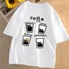Summer Retro Trendy Cat Cotton T-shirt Men Women Summer Loose Couple Short Sleeve Tops