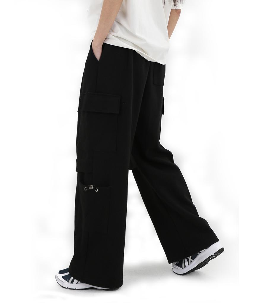 UNLC Wide Cargo String Pocket Pants Black