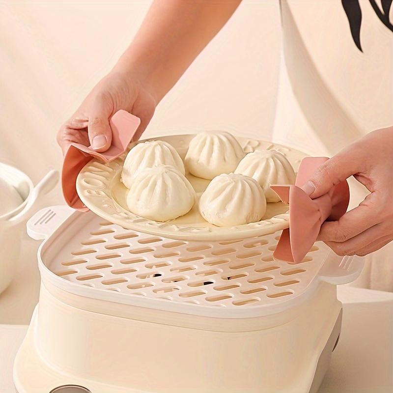 2pcs Pink Bowknot Silicone Pot Holders - Heat Resistant, Non-Slip Kitchen Clips for Safe Cooking, Essential Kitchen Accessories