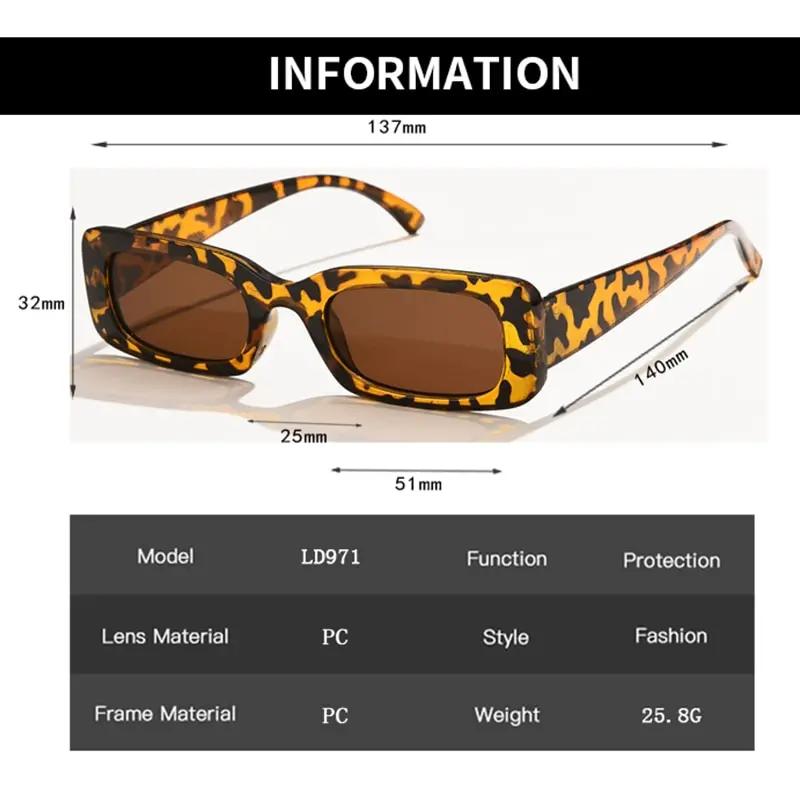 2pcs Fashion Sunglasses Classic Retro Square Women Brand Vintage Travel Small Rectangle Sun Glasses Female Eyewear Anti-Glare