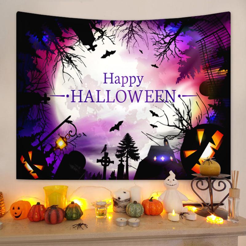 Halloween Horror Moon digitalprinted polyester tapestries living rooms bedrooms macrame wall hanging room decor aesthetic