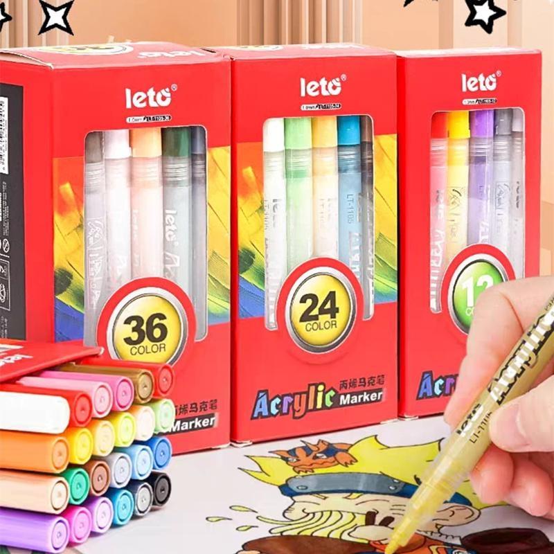 Набор маркеров для акриловой краски, ручки для перманентной краски со средним наконечником для наскальной живописи, дизайна кружек, письма на стекле, холста, фотоальбома, DIY