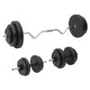 VidaXL Dumbbell and Wavy Bar Set with Plates 60 Kg, Dumbbells, Physical Training Equipment, Set of 3145026
