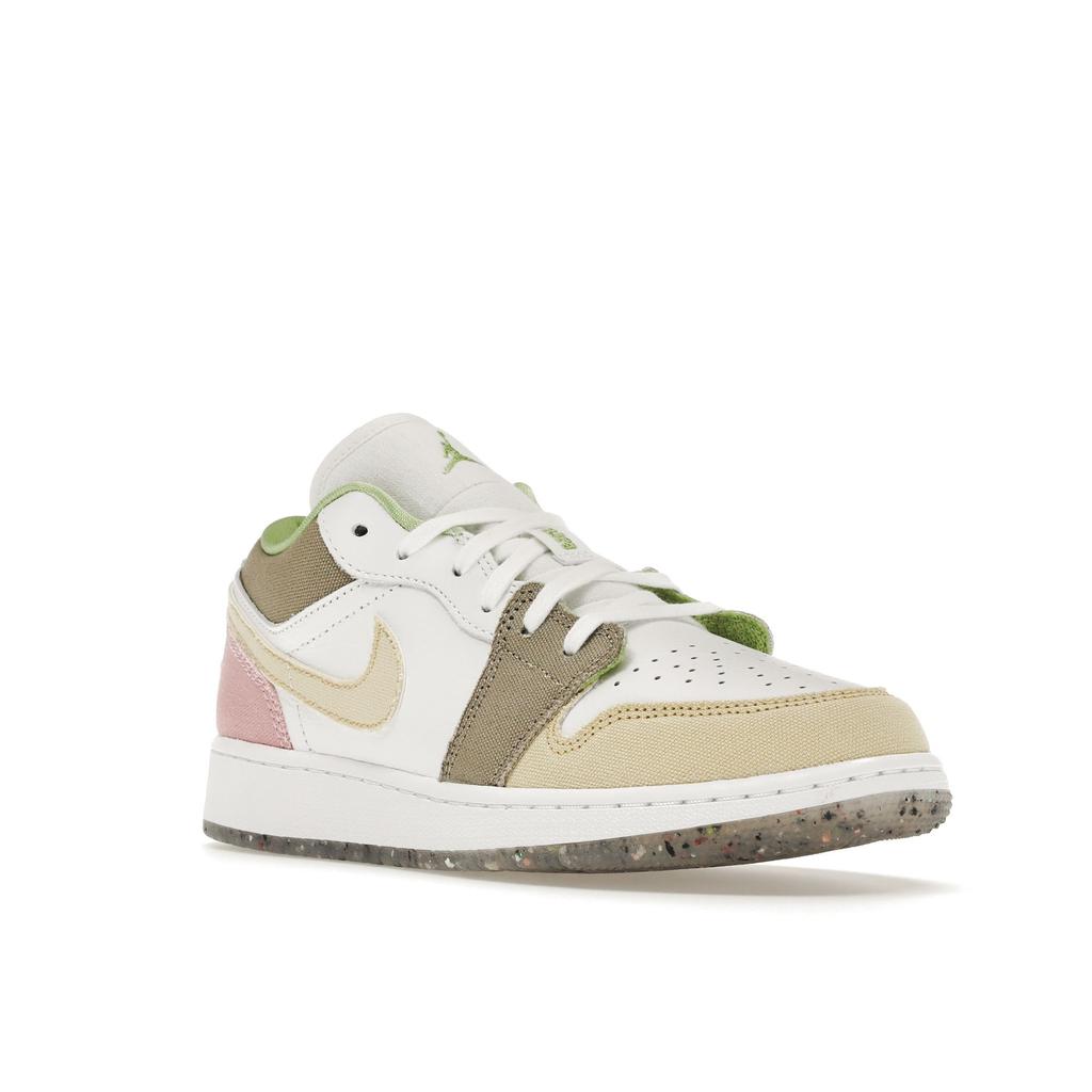 Детские кроссовки Air Jordan 1 Low SE GS Pastel Grind White Vivid-Green DJ0341-100