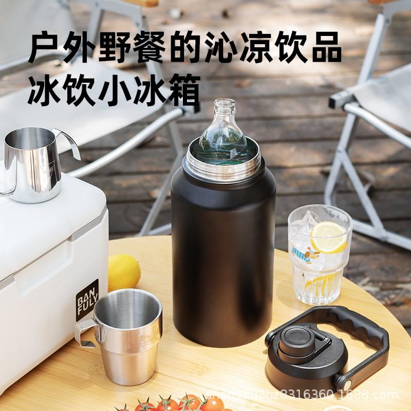 2.5L Large Capacity Vacuum Insulated Stainless Steel Water Bottle Outdoor Travel Gym Car Use