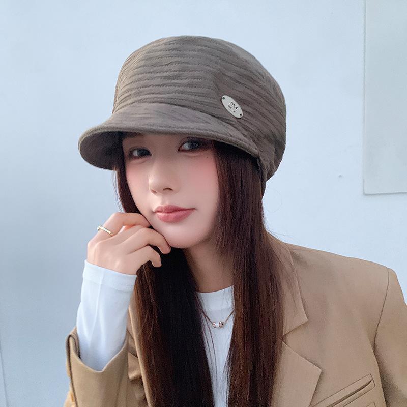 Восьмиугольная кепка для детей Ретро и универсальная Теплая кепка газетчика Ветрозащитная и подчеркивающая лицо Маленький берет для осени и зимы