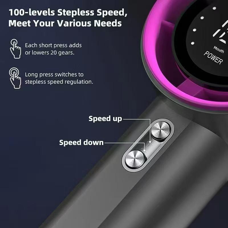 Southeast Asia's Hot-Selling Model 001 Handheld High-Speed Fan, 100-Speed Violent Digital Display Rechargeable Outdoor Fan, Mini Fan