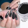 2pcs Black Mirror Chrome Nails Powder Metallic Rubbing Glitter Pigment Gold Dust Gel Polish Flake Winter Nails Decoration Flash