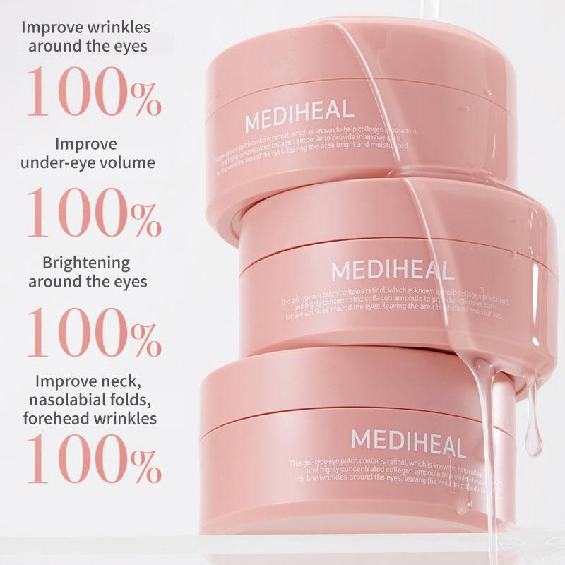 Mediheal Ампулы для глаз с ретинолом и коллагеном, 60 листов, крем для глаз, шеи, на флисовой подкладке, осветление лба, эластичное отбеливание