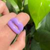 New Personality Acrylic Geometric Square Punk Resin Rings Lips Fashion Jewelry Finger Ring