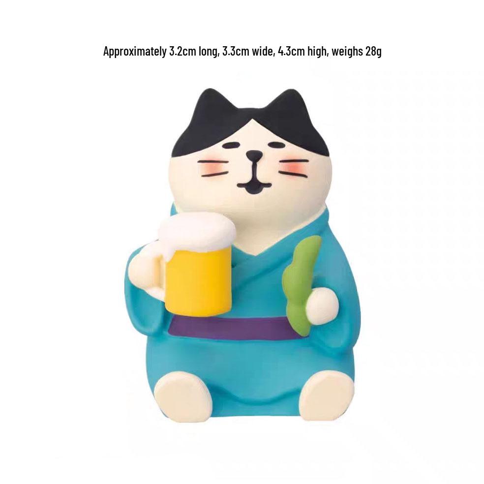 Летняя ZAKKA Фигурка арбузного кота: Модный смоляной декор для игрушек и DIY-коллекция из слепых коробок