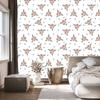 Wallpaper Small Flowers White and Light Gray for Living Room and Bedroom 50x1000