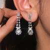 High Luxury Small Face Full Diamond Earrings Women's Niche Design Set Cubic Zircon Earrings Earrings