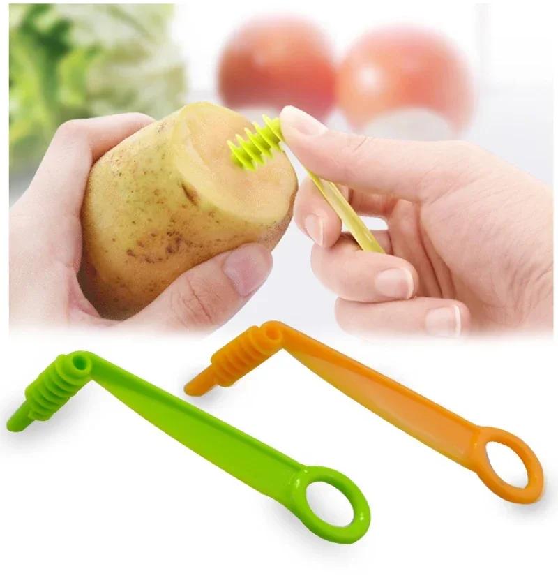 1 Pcs Manual Potato Cutter Vegetable Fruit Slicer Kitchen Device Spiral Screw Slicer for Cutting Fries Home Use