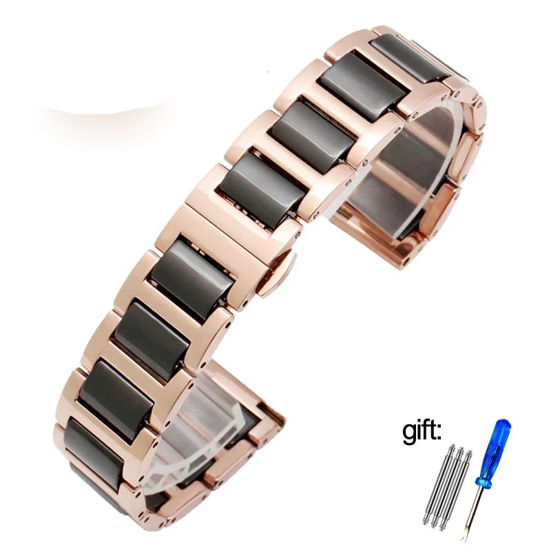 Для Rossini DW Armani Huawei B5 B6 ремешок для женских часов из высококачественной стали и керамики 14 мм 16 мм 17 мм 18 мм 19 мм 20 мм 21 мм 22 м