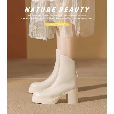 Женские короткие ботильоны на высоком каблуке, новая мода осень-зима 2025, универсальные, на толстой подошве, с высоким толстым каблуком, тонкие ботинки, британские ботинки Мартин