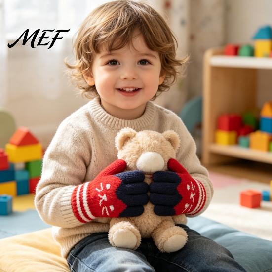 Breathable Acrylic Gloves for Outdoor Play 1 Pair Kids Winter Gloves, Cozy Thick Lined Mittens with Childrens Thermal Wear Severe Cold Cute