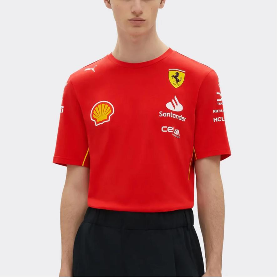 Puma Футболка с круглым вырезом и принтом логотипа команды Scuderia Ferrari, красные 763603-01