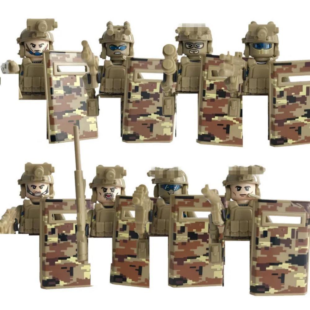 Военный спецназ MOC Строительный блок SWAT Призрачный коммандос Фигурки Полицейские солдаты Армия Оружие Оружие Детская игрушка Подарки