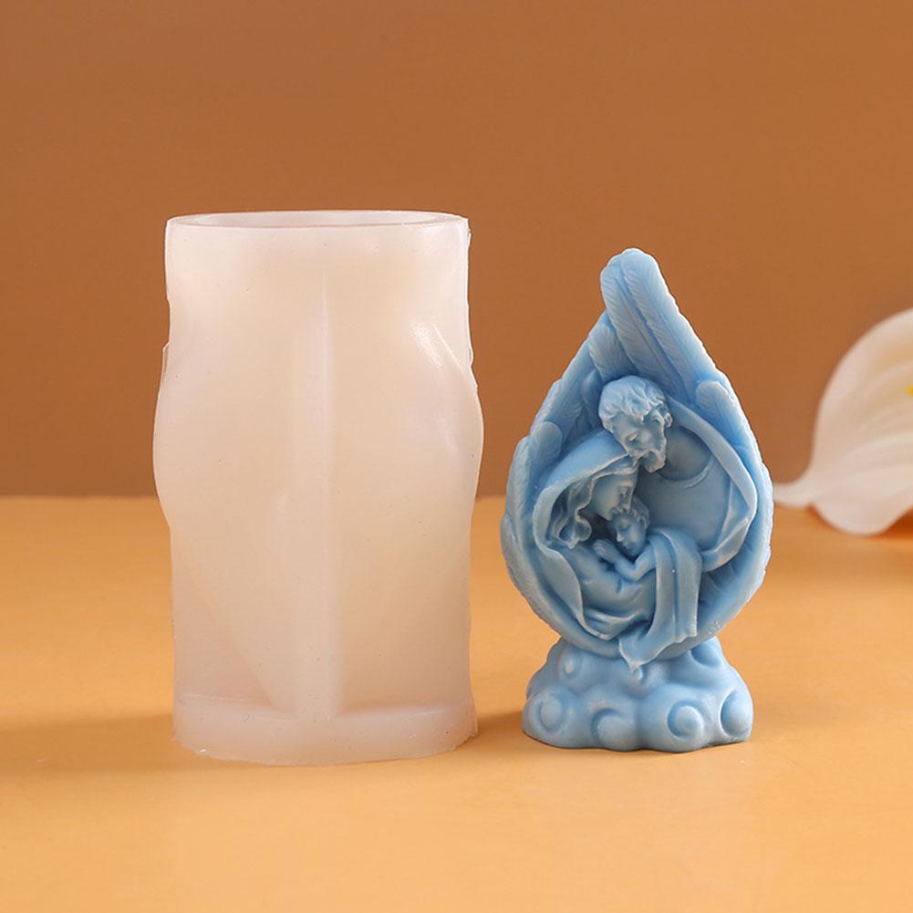 Святая Религия Рождество Свеча Воск Форма Силиконовая Гипс Цемент Камень Форма Дома 3D Искусство Украшение Смола Форма Дом Рождественский Декор