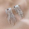 Уникальные французские серьги с кисточками: Игла из серебра 925 пробы, Легкая роскошь, Дизайн длинной подвески для женщин