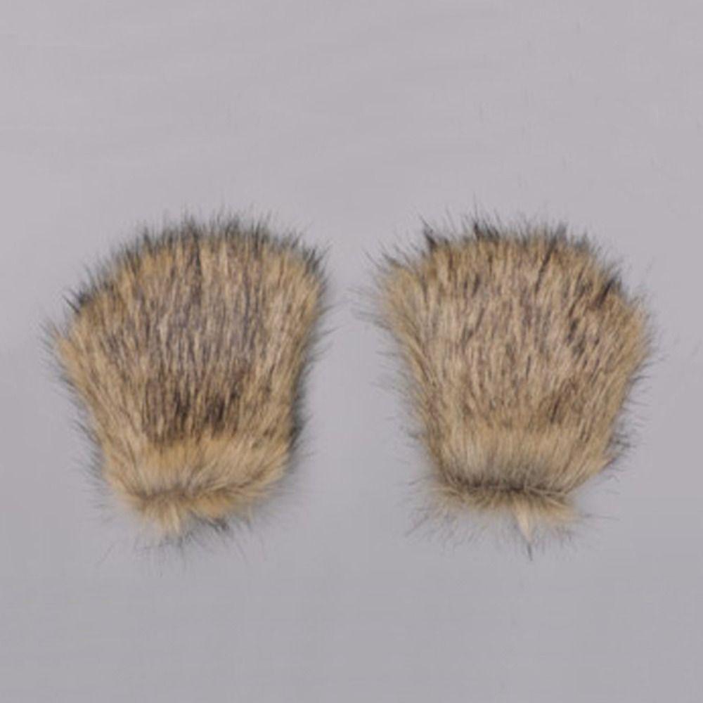 Half Finger Bear Paw Gloves Polyester Cat Paw Mittens Halloween Gloves Cosplay