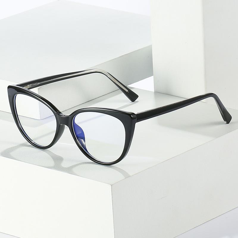 TR material ferrule retro personalized cat eye women's glasses frame, supply flat mirror women