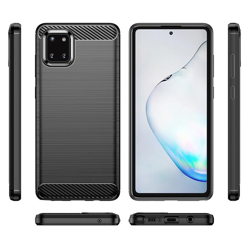 Чехол для Samsung Galaxy Note10 Lite Чехол для Samsung Galaxy Note10 Lite 4G 6,7 дюйма Углеродное волокно Противоударный силиконовый бампер