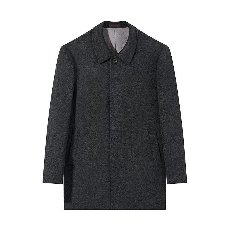Qipai Men's Pure Wool Business Lapel Overcoat