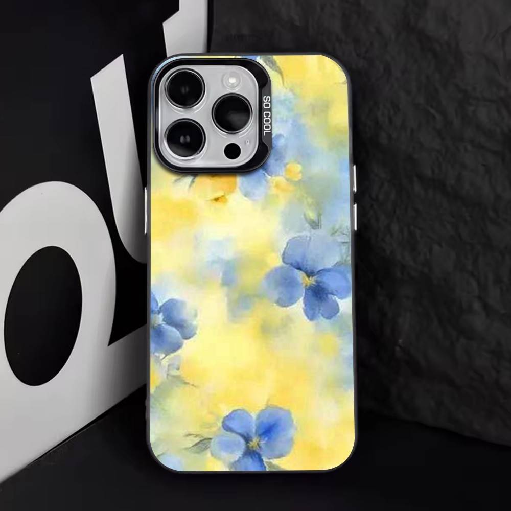 Акварельные цветы Чехол для телефона Для iPhone 17,16,15,14,13,12,11 Plus,Pro Max,XS,Цветной Посеребренный Внутренний Чехол