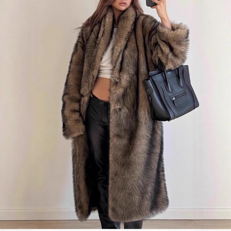Autumn and Winter New Fur Coat Extended Women's Light Fashion Large Size Imitation Fur Coat