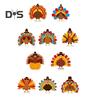 20 Pcs Thanksgiving Straw Easy Install Turkey Shaped Straw Insert Thanksgiving Drink Decorations for Fall Parties