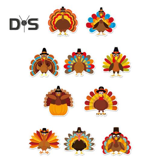 20 Pcs Thanksgiving Straw Easy Install Turkey Shaped Straw Insert Thanksgiving Drink Decorations for Fall Parties