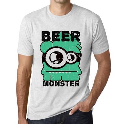 Мужская винтажная футболка Футболка с рисунком Beer Monster Vintage White