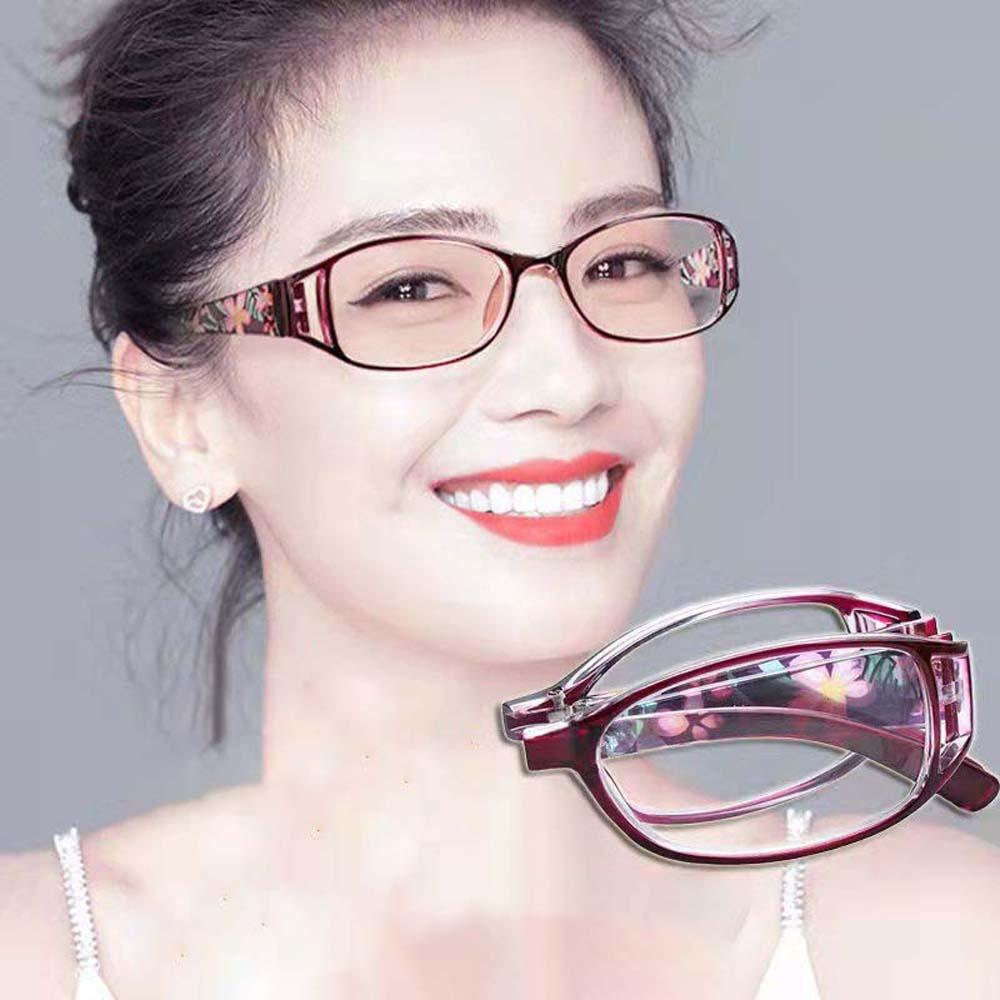 Zinc Zinc Alloy Elderly Reading Eyewear Flower Printed Anti Blu-ray Eyewear Folding Presbyopic Glasses Daily